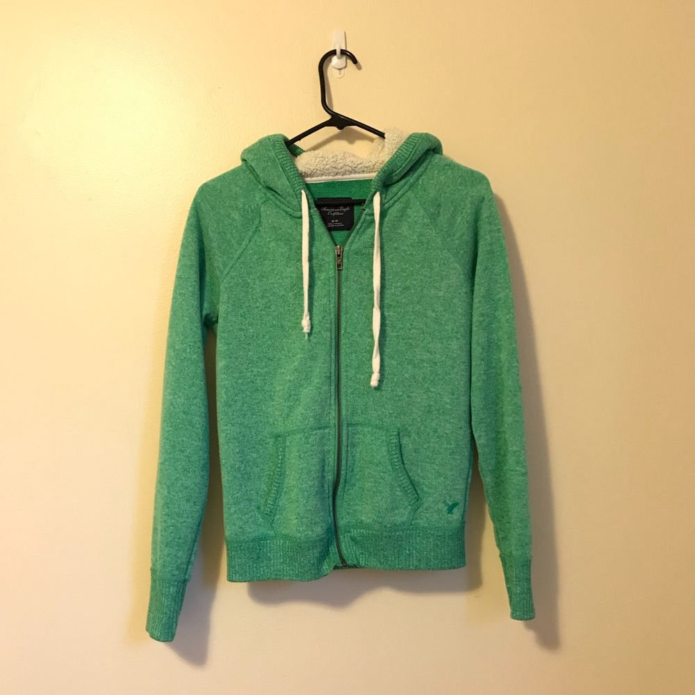 American Eagle Green Fleece Sweatshirt